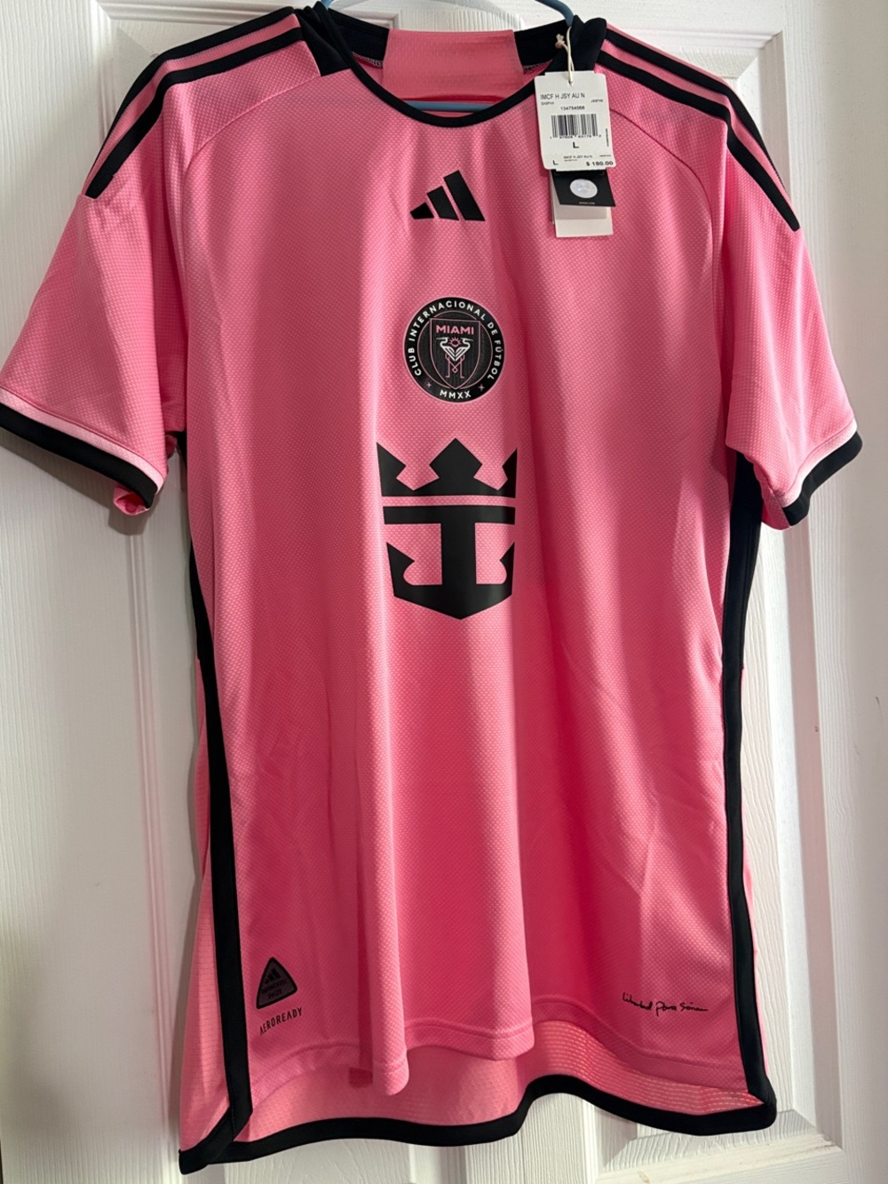 adidas Pink Soccer Jersey with Black Trim